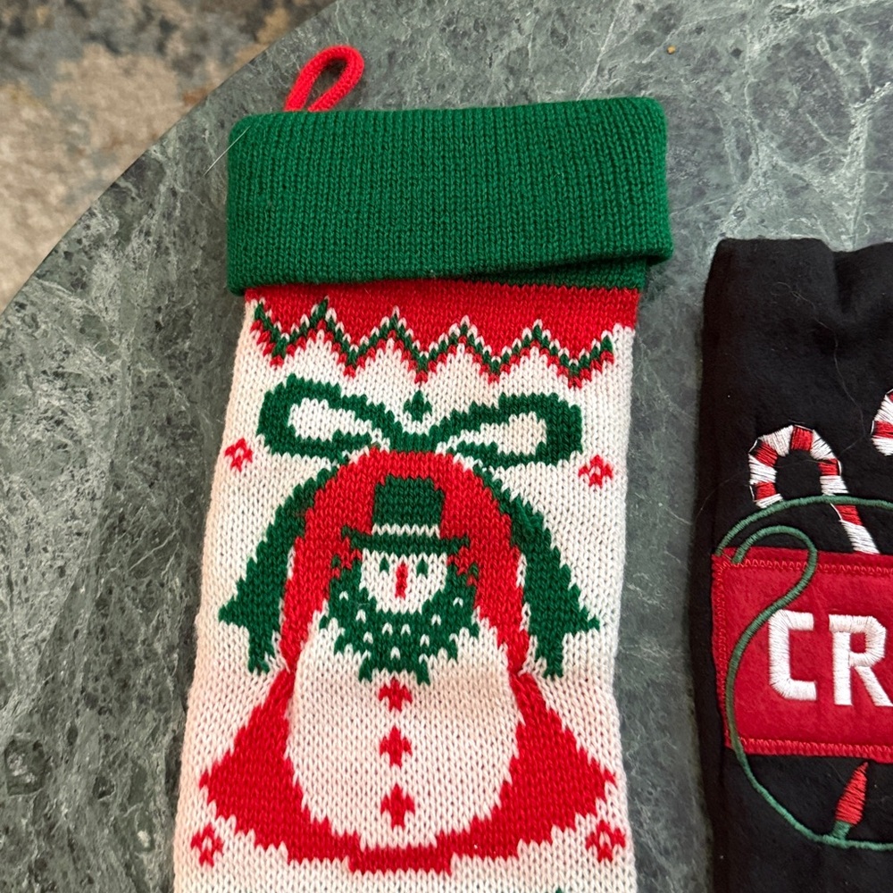 Three Christmas Stockings 
Craftsman with pocket 
Good Dog 
Knit Snowman - Picture 4 of 10